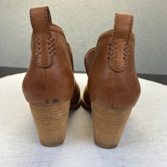 Jeffrey Campbell Rosalee Bootie Tan Stacked Block Heel Size 8.5,Ankle Shoes - Picture 10 of 15